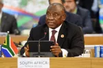 Cyril Ramaphosa^ President of South Africa^ during a meeting at the G20 plenary. Rio de Janeiro^ Brazil^ November 19^ 2024