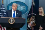 President Donald J Trump at the White House press briefing room with Attorney General Pam Bondi. Washington DC Jun 27th 2025