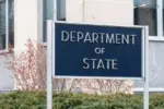 The U.S. Department of State building exterior and sign. Washington^ D.C.^ USA - February 3^ 2025