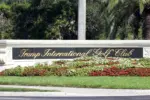 An Entrance to Trump International Golf Club in West Palm Beach^ Florida on April 25^ 2018. Trump International Golf Club is owned by President Donald J. Trump. WEST PALM BEACH^ FL^ USA - APRIL 25