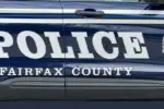 Fairfax County Police department sign decal on vehicle. Fairfax is a county in Northern Virginia. MCLEAN^ VIRGINIA - AUGUST 16^ 2024