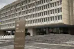 Outside United States Department of Health and Human Services headquarters^ exterior of Herbert Humphrey federal office building Washington DC US - December 02^ 2019