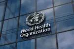 WHO World Health Organization headquarters glass building concept. Agency of the United Nations office sign on front facade 3d illustration. Geneva^ Switzerland^ June 15^ 2023