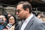 Congressman George Santos attends pro-Trump supporters rally at New York criminal court on April 4^ 2023