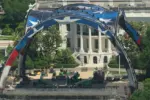 Construction of an Octagon set for the UFC Freedom 250 event scheduled for June 14^ 2026^ continues on the White House South Lawn. WASHINGTON^ DC - May 31^ 2026