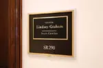 The entrance to the office of Senator Lindsey Graham in Washington^ DC on July 18^ 2017. Lindsey Graham is the senior United States Senator from South Carolina.