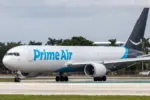 Amazon Prime Air Boeing 767-300ER(BDSF) airplane at Miami airport in the United States. Miami^ United States - November 6^ 2025
