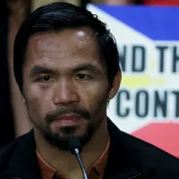 Manny Pacquiao speaks during press conference during world welterweight boxing championship at Axiata Arena. KUALA LUMPUR^ MALAYSIA - JULY 15^ 2018