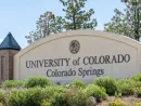 Sign for the University of Colorado^ Colorado Springs campus.