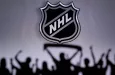 National Hockey League/Fans Silhouette. Crowd celebrate and support the NHL hockey Team.