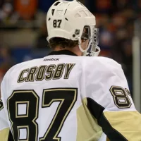 NHL Hockey: Sidney Crosby^ of the Pittsburgh Penguins during warm-ups. Penguins vs. New York Islanders at Nassau Veterans Memorial Coliseum. UNIONDALE^ NEW YORK^ UNITED STATES – May 5^ 2013