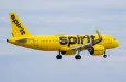 Spirit Airlines Airbus A320 prepares for landing at Chicago O'Hare International Airport. Chicago^ IL^ USA - March 24 2024