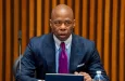 NYC Mayor Eric Adams speaks during a briefing with police brass at One Police Plaza on April 3^ 2024 in New York City.