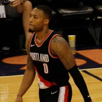 DAMIAN LILLARD guard for the Portland Trailblazers at Talking Stick Resort Arena in Phoenix Arizona USA October 11^2017.