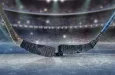 Ice hockey players on the grand ice arena