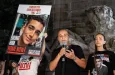 Adi Alexander speaks with Yael at his side^ parents of Edan Alexander at rally and memorial service for 6 hostages who were kidnapped and murdered by Hamas on Columbus Circle in New York on Sep 1 2024