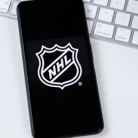NHL app logo on a smartphone screen. Manhattan^ New York^ USA May 2^ 2020.