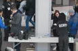 Security Checkpoint and control in Toronto^ Canada - March 24 2018: Scanning Machines^ People's Bags Getting Checked.