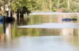 Cars submerged underwater in the aftermath of Hurricane Ida. New Brunswick^ New Jersey - September 2^ 2021