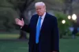 President Donald Trump walks across the south lawn after stepping off Marine 1 Washington DC^ United States^ April 6 2025