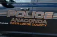 Sign on Anaconda Deer Lodge County police car in closeup. Anaconda^ MT^ USA - May 6^ 2025