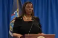 New York State Attorney General Letitia James delivers remarks on landmark victory in civil fraud trial against Donald Trump and the Trump Organization at 28 Liberty Street in New York on Feb 16^ 2024