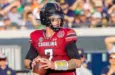 #7 QB Spencer Rattler during Notre Dame vs South Carolina Gamecocks Tax Slayer Bowl TIAA Bank Field in Jacksonville^ Florida December 29^ 2022