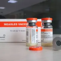 Bio Farma Indonesia produces measles vaccine protects against becoming infected with measles for children under 5 years old Bandung^ 12 April 2023.