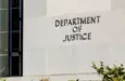 Sign of United States Department of Justice(DOJ) on their headquarters building in Washington^ D.C. USA. Washington D.C.^ USA - March 1^ 2020:
