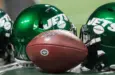 New York Jets Helmet - week #3 of the 2019 NFL Pre-Season Game Atlanta Falcons Host the New York Jets on Thursday August 15th 2019 at the Mercedes Benz Stadium in Atlanta Georgia USA