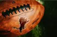 Detroit Lions NFL football Team Logo on the leather of American Football Ball NEW YORK^ USA^ FEBRUARY 11^ 2025