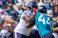 #71 TYTUS HOWARD # 44 TRAVON WALKER at HOUSTON TEXANS VS JACKSONVILLE JAGUARS OCTOBER 9^ 2022 at TIAA BANK FIELD JACKSONVILLE FLORIDA D'Avril Grant