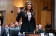 Secretary Kristi Noem during Dept. of Homeland Security 2026 budget hearing WASHINGTON^ DC^ UNITED STATES - MAY 20^ 2025