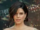 Neve Campbell wearing dress by Barney Cheng Couture attends the premiere of Skyscraper at AMC Loews Lincoln Center New York^ NY - July 10^ 2018