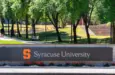 Close-up view of Syracuse University signage. Syracuse University is a private research institution located in Syracuse^ New York. Founded in 1870 Syracuse^ NY - Aug 18^ 2025