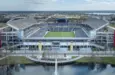 Aerial photograph of Camping World Stadium^ Orlando^ Florida^ USA. February 9^ 2024.