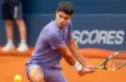Pro tennis player Carlos Alcaraz on Tennis court at Conde de Godó tournament held in Barcelona. ATP 500. Barcelona^ ​​Spain- April 12^ 2025