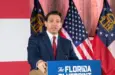 Florida Governor Ron DeSantis delivers a speech to invited guests at Adventure Outdoors^ Smyrna Georgia Smyrna^ Georgia USA - March 30^ 2023