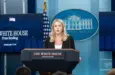White House Press Secretary Karoline Leavitt speaks during the daily briefing in the Brady Briefing Room of the White House in Washington^ DC^ on July 7^ 2025. US