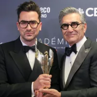 Daniel Levy and Eugene Levy^ Winners of Best Comedy Program or Series for "Schitt's Creek"^ at 2019 Canadian Screen Awards.