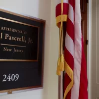 US HOUSE REPRESENTATIVE BILL PASCRELL JR NEW JERSEY - office entrance sign and flag. WASHINGTON^ DC - APRIL 26^ 2019