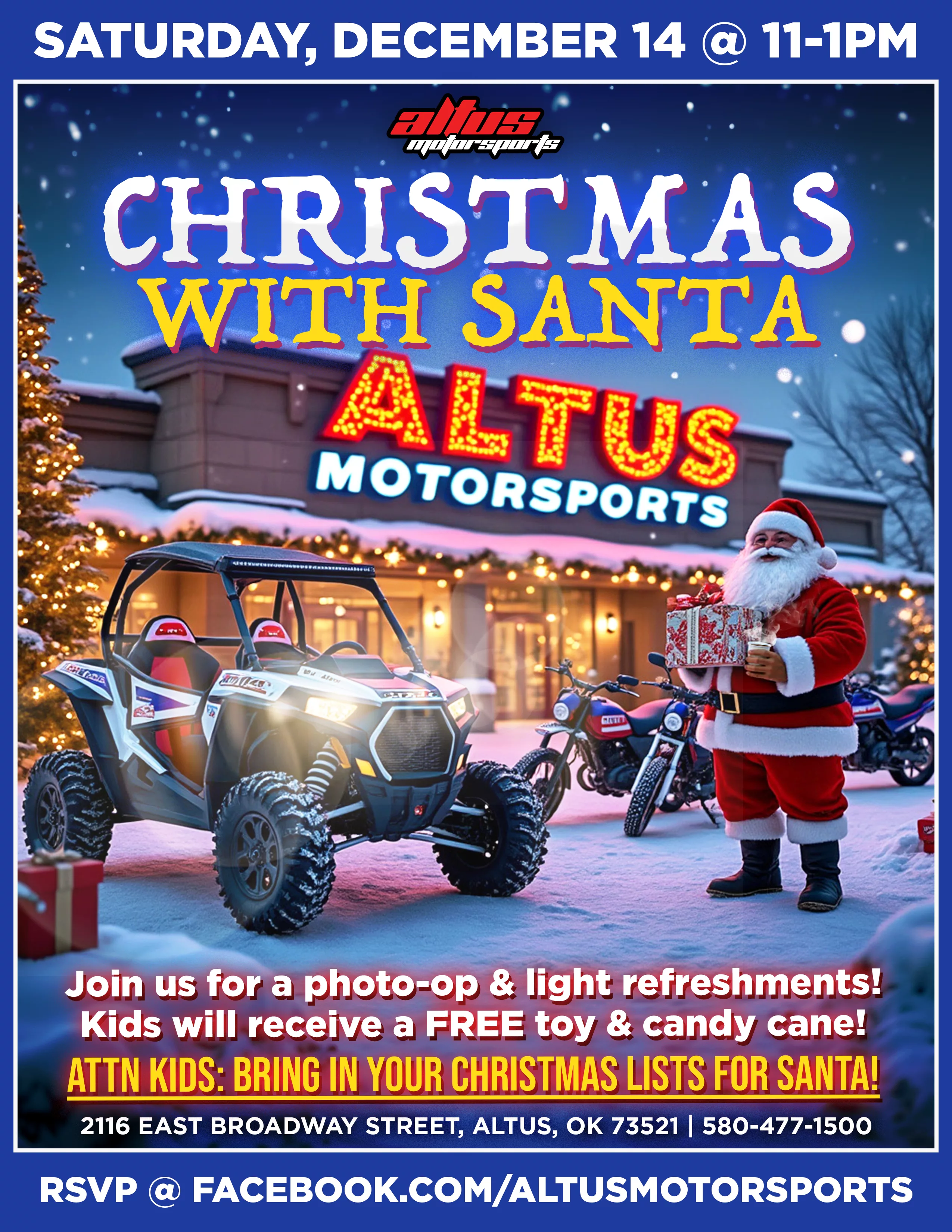 Santa at Altus Motorsports!