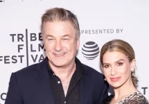 Alec Baldwin and wife Hilaria attend premiere of "Framing John DeLorean" during 2019 Tribeca Film Festival at SVA Theater^ Manhattan New York^ NY^ USA - April 30^ 2019