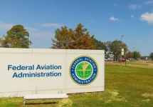 Federal Aviation Administration sign and logo at the FAA office. Jackson^ MS - October 1^ 2023