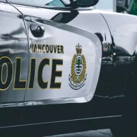 Close up View of police car "Vancouver Police" in Coal Harbour. Vancouver^ Canada - December 1^ 2019