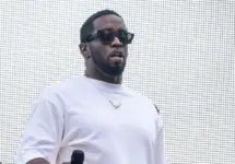 Sean "Diddy" Combs speaks and performs to the crowd after being presented with the key to the city by Mayor Eric Adams on Times Square in New York on September 15^ 2023