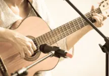 Woman with guitar/toned photo