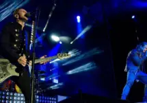 Brent Smith and Eric Bass with Shinedown perform live onstage at Rockstar Uproar Festival on September 25 2012 in Nampa^ Idaho. NAMPA^ IDAHO - SEPTEMBER 25