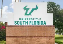 The University of South Florida is a public research university with their main campus in Tampa^ FL. Their mascot is the Bulls. Tampa^ FL^ USA - May 29^ 2024