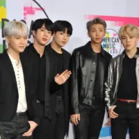 Jungkook^ Jimin^ V^ Suga^Jin^ J-Hope and Rap Monster of BTS at the 2017 American Music Awards held at the Microsoft Theater in Los Angeles^ USA on November 19^ 2017.